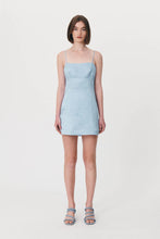 Load image into Gallery viewer, Rowie Gwen Silk Linen Mini Dress Baby Blue
