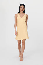 Load image into Gallery viewer, Rowie Regina Linen Mini Dress Butter
