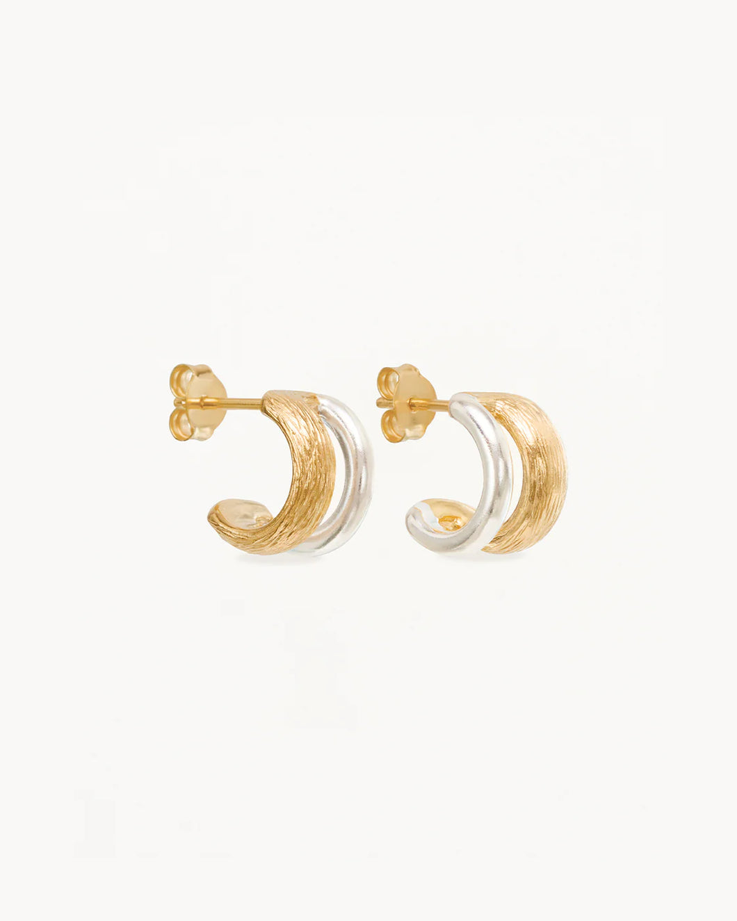 By Charlotte Two Tone Shield Hoops