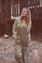 Load image into Gallery viewer, Barefoot Blonde Khaki Cord Overalls
