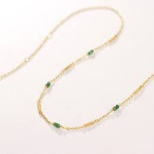 Temple Of The Sun Quinn Emerald Gold Necklace